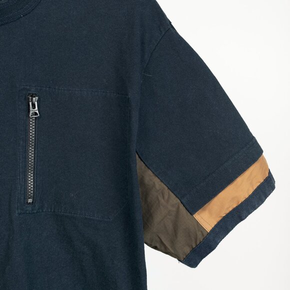 Sacai Navy Cotton-Jersey Layered T-Shirt - Picture 4 of 11